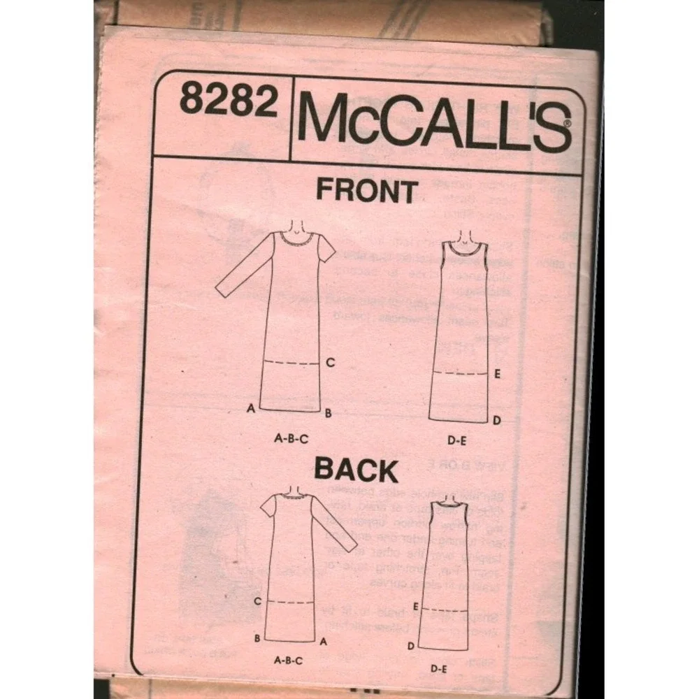 Vintage McCalls 8282 Sewing Pattern Maxi Dress Sleeveless Long Sleeve Uncut 4-8